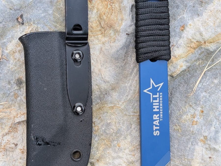 Hand-Forged Double Bevel Marking Knife (w/ sheath & belt clip)